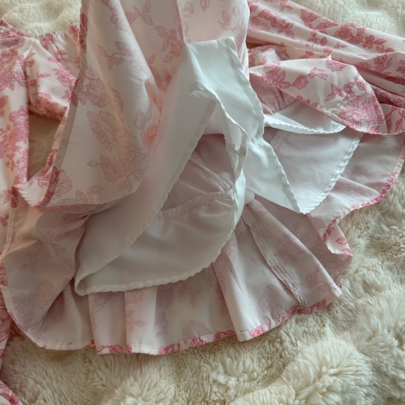 Floral Pink Ruffle Romper - Picture 6 of 6